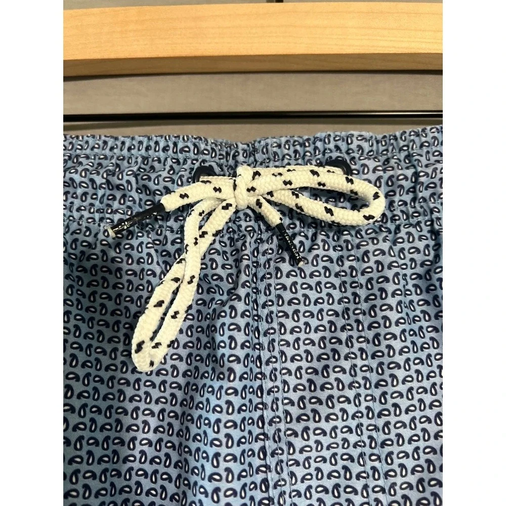 Nat Nast Luxury Originals Mens Blue Paisley Swim Trunks Board Shorts Large L
